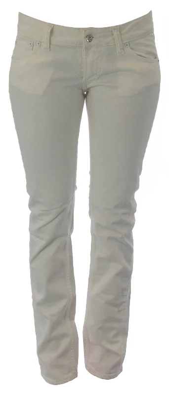 BLUE BLOOD Women's Off White Brandy Straight Leg Classic Rise Denim Jeans NEW Comfortable Folded Hem Jeans BLUE BLOOD Women's Off White Brandy Straight Leg Classic Rise Denim Jeans NEW Comfortable Folded Hem Jeans