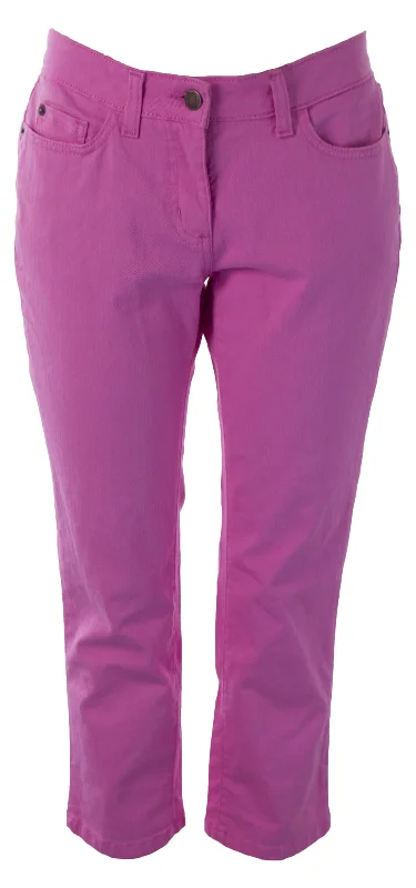 BODEN Women's Cropped Straight Leg Jeans Cyclamen Pink Trendy Skinny Fit Jeans