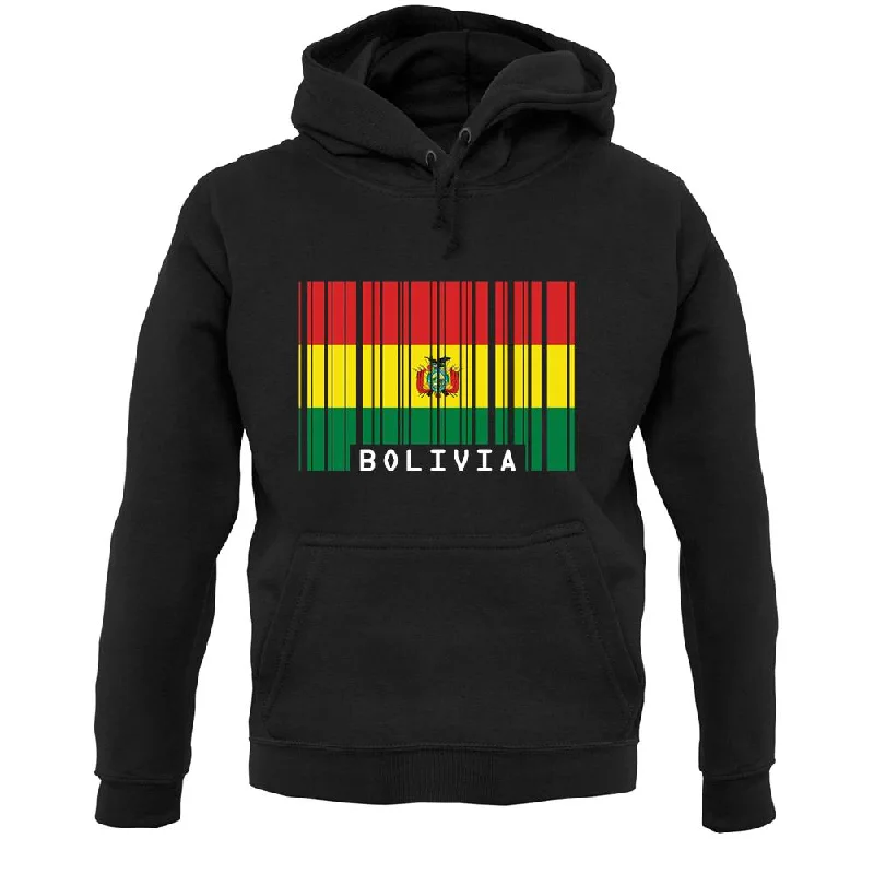 Bolivia Barcode Style Flag Unisex Hoodie Hoodie with Hem Patch Decorative Personalized