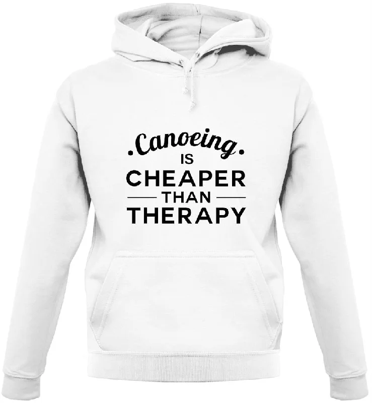 Canoeing Is Cheaper Than Therapy Unisex Hoodie Hoodie with Back Slit Movement Comfort