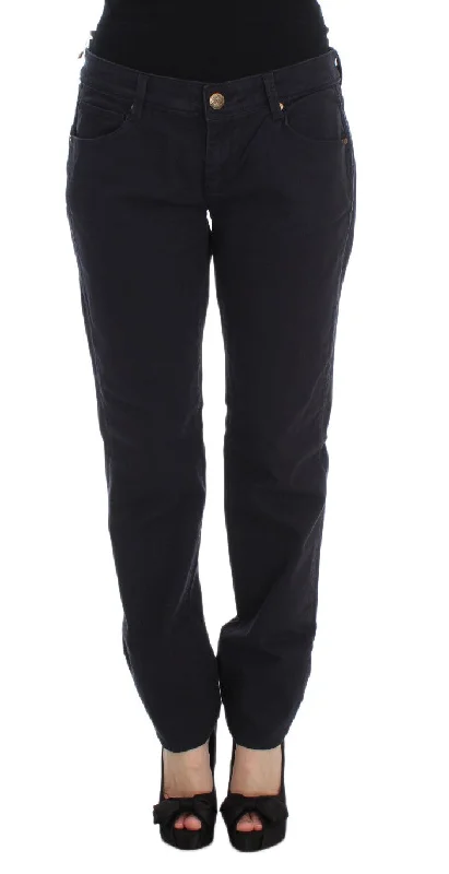 Ermanno Scervino Chic Casual Fit Italian Designer Jeans Elegant Wide-Leg Jeans