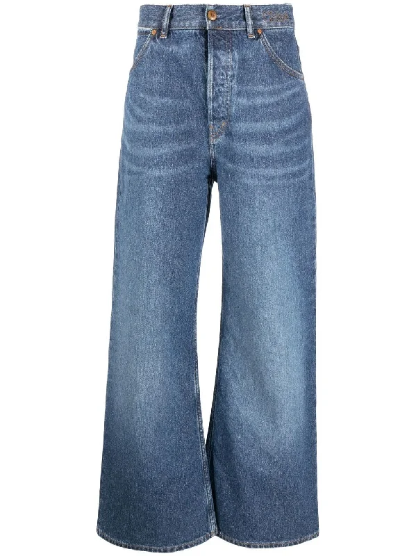 Chloè Jeans Blue Comfortable Faded High-Rise Jeans
