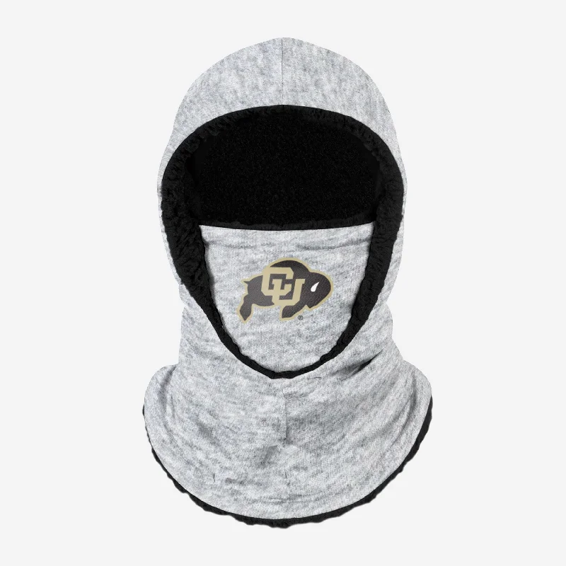 Colorado Buffaloes Heather Grey Big Logo Hooded Gaiter Hoodie with Button Placket Classic Preppy Colorado Buffaloes Heather Grey Big Logo Hooded Gaiter Hoodie with Button Placket Classic Preppy