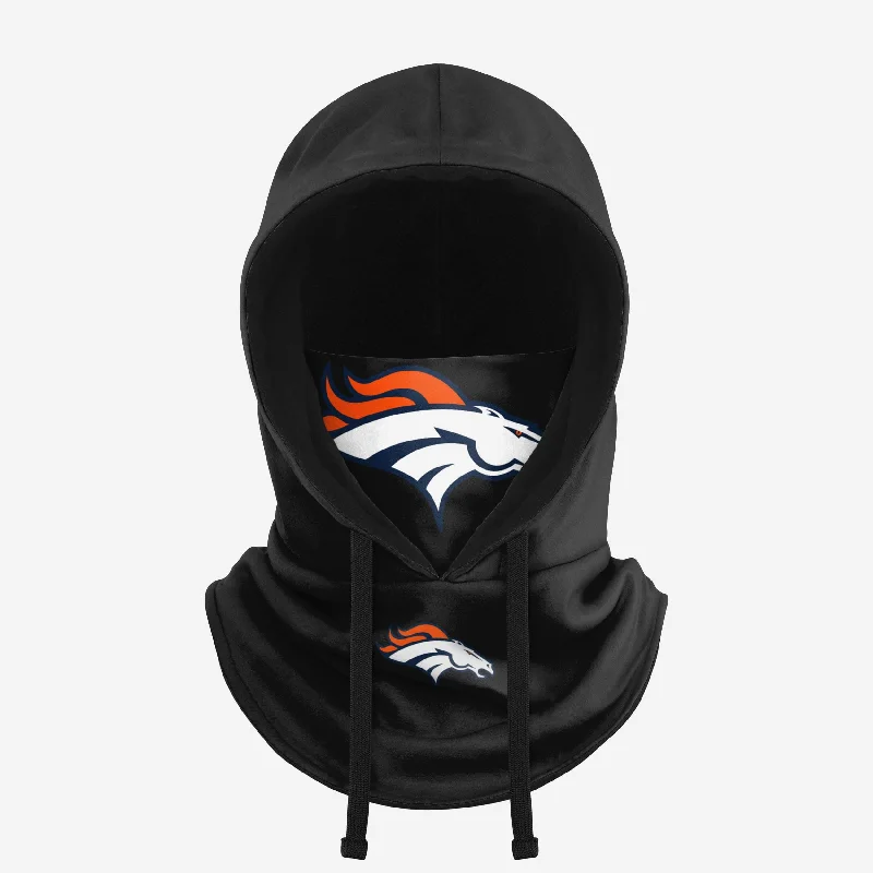 Denver Broncos Black Drawstring Hooded Gaiter Hoodie with Hood Adjustable Protection Denver Broncos Black Drawstring Hooded Gaiter Hoodie with Hood Adjustable Protection