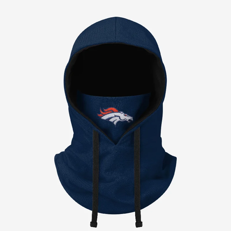 Denver Broncos Waffle Drawstring Hooded Gaiter Hoodie with Button Placket Classic Preppy Denver Broncos Waffle Drawstring Hooded Gaiter Hoodie with Button Placket Classic Preppy