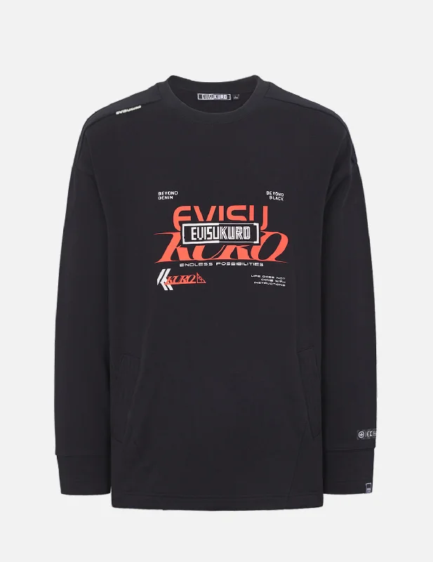 Eclipse Seagull Print Oversize Sweatshirt Hoodie with Monochrome Minimalist Simple