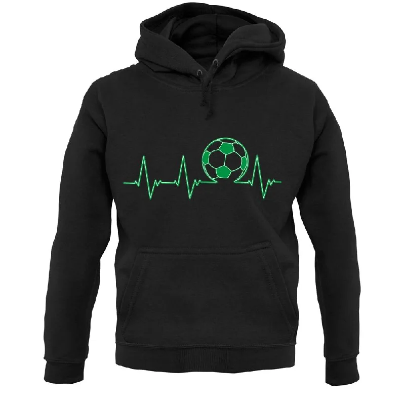 Football Heartbeat Unisex Hoodie Hoodie with Contrast Stitching Detailed Premium