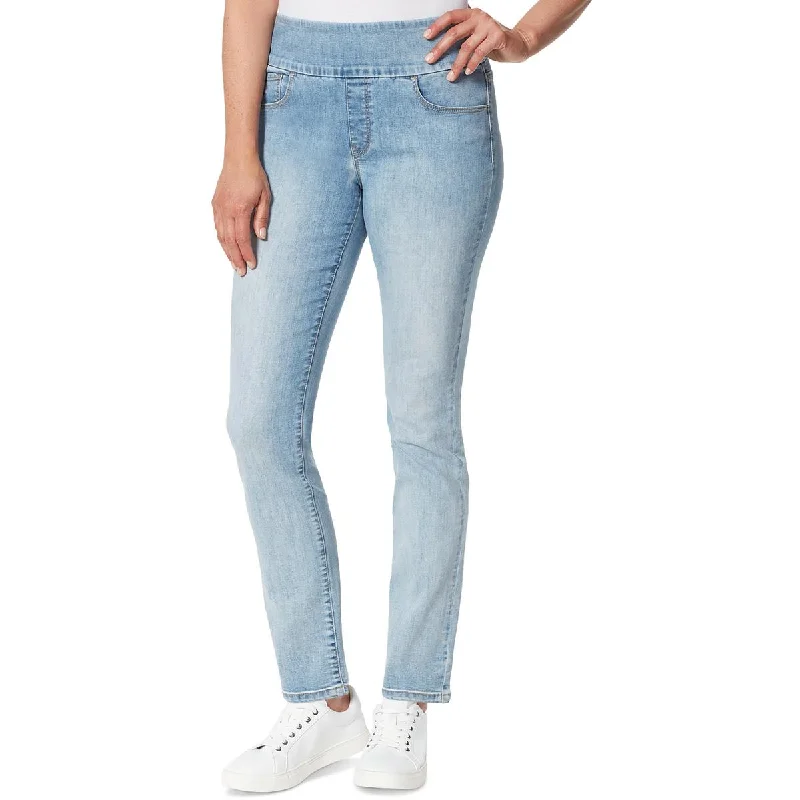Gloria Vanderbilt Womens High Rise Pull On Straight Leg Jeans Trendy Wide-Leg High-Waist Denim Gloria Vanderbilt Womens High Rise Pull On Straight Leg Jeans Trendy Wide-Leg High-Waist Denim