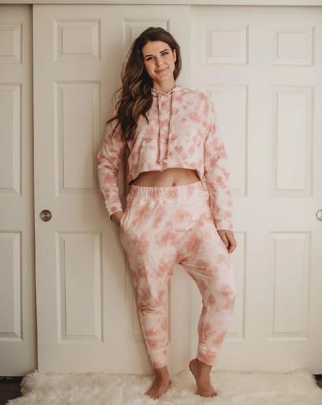 Hooded Organic Sweatshirt | Pink Sand Hoodie with Mock Neck Collared Structured