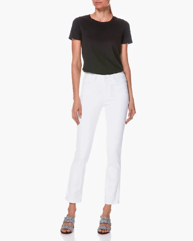 Hoxton Straight Ankle 27" Jeans In Crisp White Comfortable Ankle Jeans