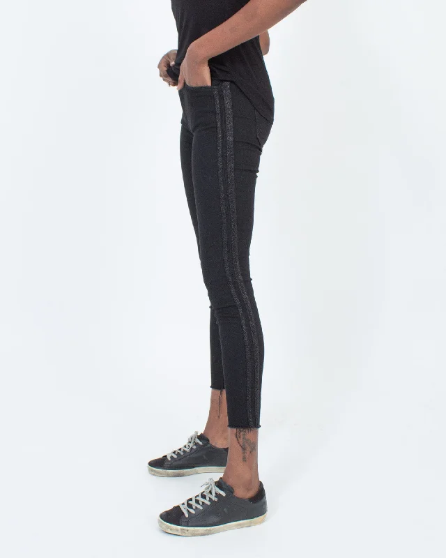 HW Looker Ankle Fray with Racer Stripe Jeans Stylish Cargo Style Jeans
