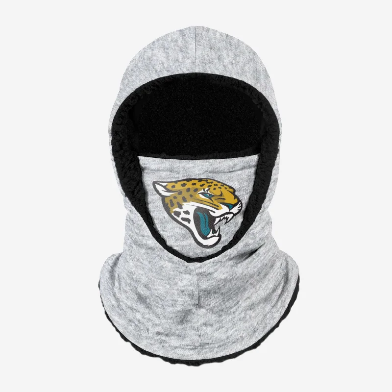 Jacksonville Jaguars Heather Grey Big Logo Hooded Gaiter Hoodie with Longline Fit Extended Stylish Jacksonville Jaguars Heather Grey Big Logo Hooded Gaiter Hoodie with Longline Fit Extended Stylish