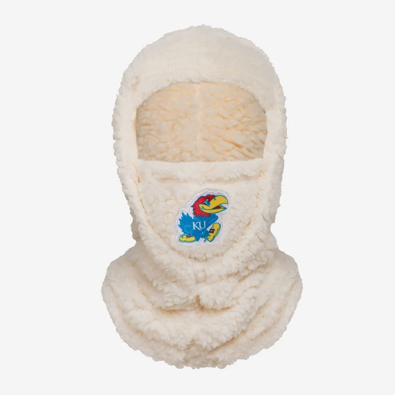 Kansas Jayhawks Sherpa Hooded Gaiter Hoodie with Lining Warm Insulated