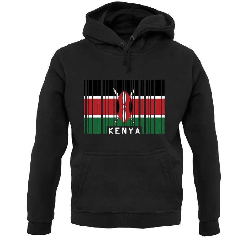 Kenya Barcode Style Flag Unisex Hoodie Hoodie Jacket Zipper Layering