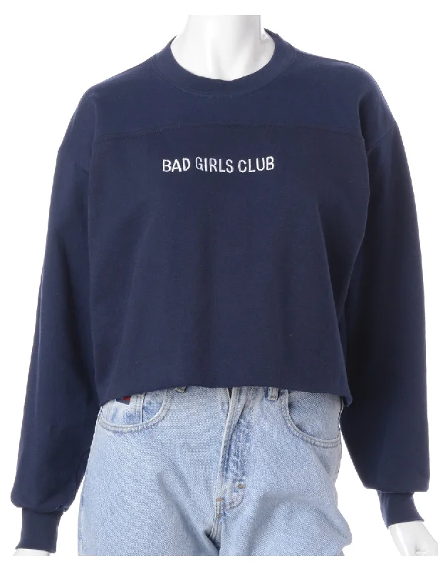 Label Bad Girls Club Sweatshirt Hoodie with Hem Detail Decorative Unique