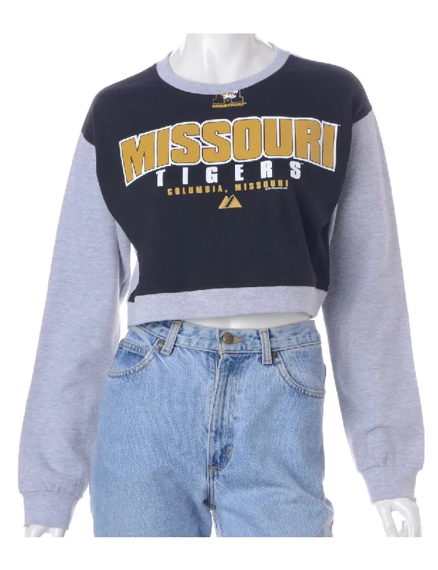 Label Caroline Cropped Sports T-shirt Front Sweatshirt Hoodie with Color Block Contrast Stylish Label Caroline Cropped Sports T-shirt Front Sweatshirt Hoodie with Color Block Contrast Stylish