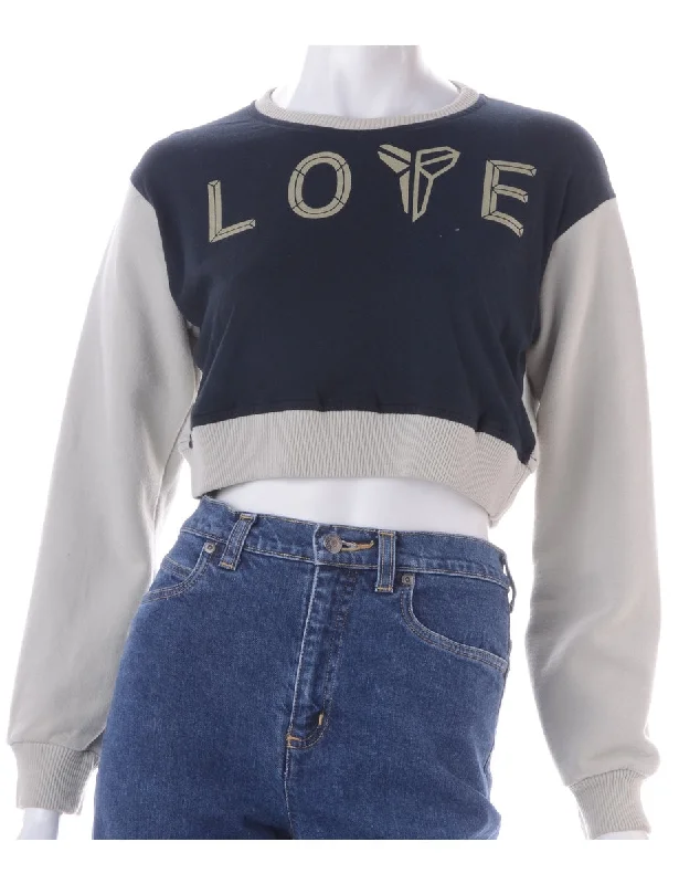 Label Caroline Cropped Sports T-shirt Front Sweatshirt Hoodie with Sequins Glamorous Eye-catching Label Caroline Cropped Sports T-shirt Front Sweatshirt Hoodie with Sequins Glamorous Eye-catching