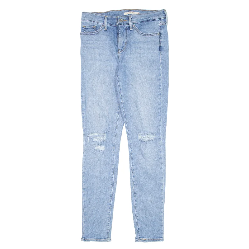 LEVI'S 311 Shaping Distressed Jeans Blue Denim Slim Skinny Stone Wash Womens W26 L28 Stylish High-Waist Jeans