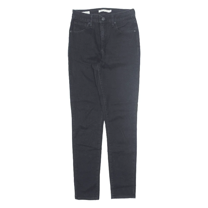 LEVI'S 721 High Rise BIG E Jeans Black Denim Slim Skinny Womens W26 L28 Trendy Wide-Legged High-Waist Jeans LEVI'S 721 High Rise BIG E Jeans Black Denim Slim Skinny Womens W26 L28 Trendy Wide-Legged High-Waist Jeans