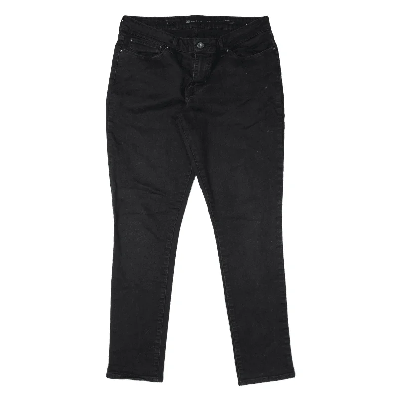 LEVI'S Curve Jeans Black Denim Slim Tapered Womens W32 L32 Stylish Acid-Wash Jeans