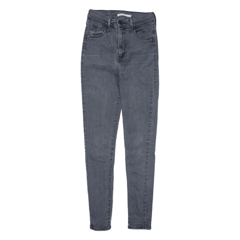 LEVI'S Mile HIgh Jeans Grey Denim Slim Skinny Womens W23 L27 Comfortable Drawstring Waist Jeans LEVI'S Mile HIgh Jeans Grey Denim Slim Skinny Womens W23 L27 Comfortable Drawstring Waist Jeans