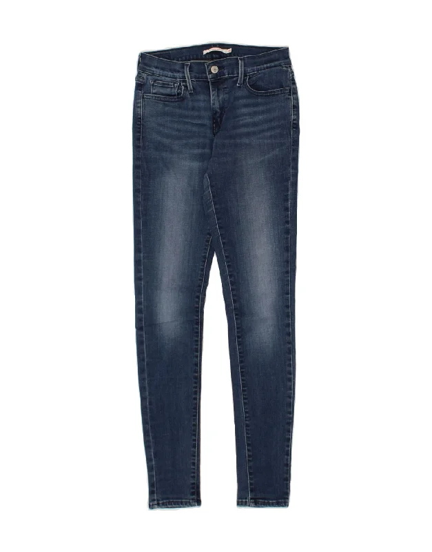 LEVI'S Womens 710 Super Skinny Jeans W28 L30 Blue Cotton Comfortable Drawstring Waist Jeans LEVI'S Womens 710 Super Skinny Jeans W28 L30 Blue Cotton Comfortable Drawstring Waist Jeans