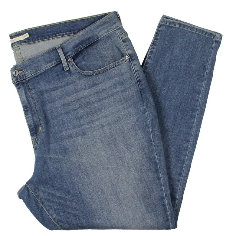 Levi's Womens Plus 711 Mid Rise Stretch Skinny Jeans Stylish Stone-Wash Denim Jeans