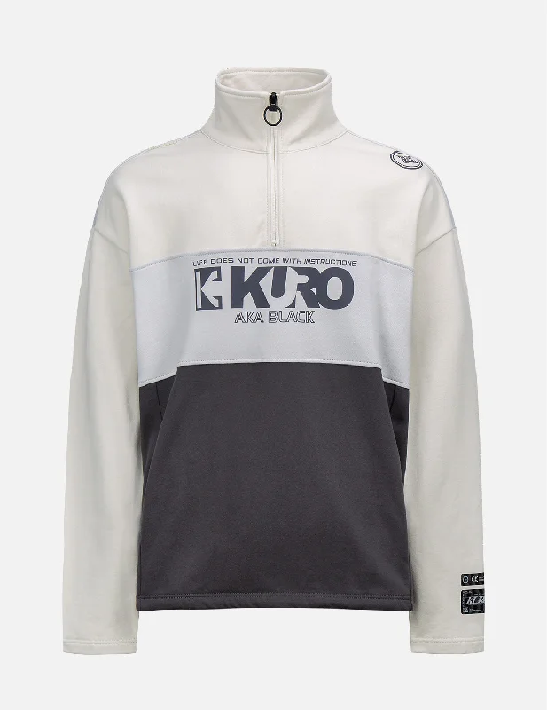 Logo Print Polo Neck Sweatshirt Hoodie with Button Classic Timeless