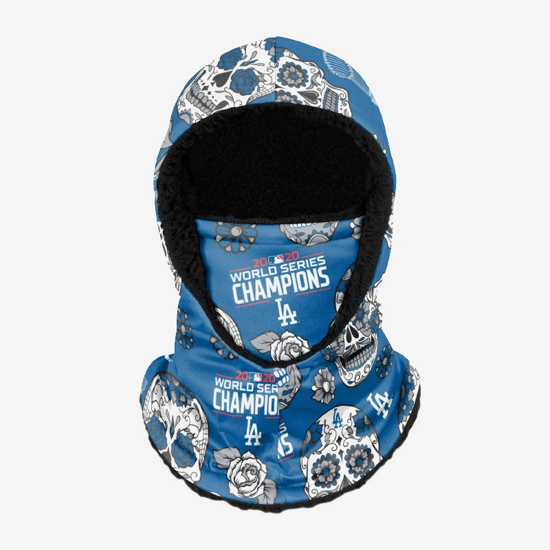 Los Angeles Dodgers 2020 World Series Champions Day Of The Dead Hooded Gaiter Hoodie with Lace Feminine Delicate