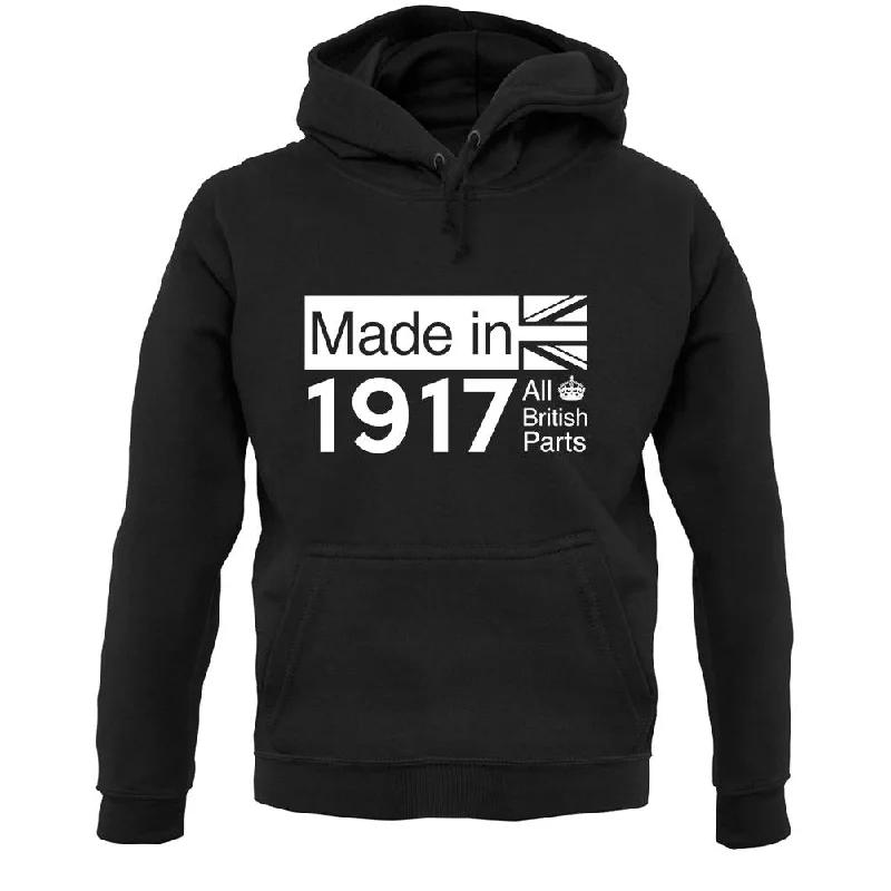 Made In 1917 All British Parts Crown Unisex Hoodie Hoodie with Illustration Artistic Creative Made In 1917 All British Parts Crown Unisex Hoodie Hoodie with Illustration Artistic Creative