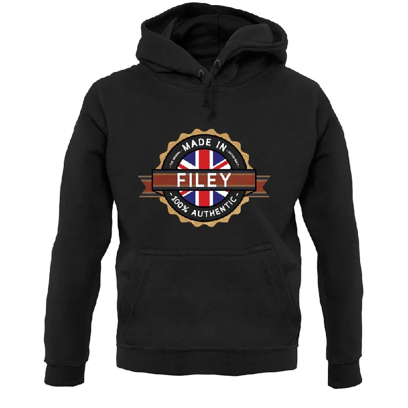 Made In Filey 100% Authentic Unisex Hoodie Hoodie with Monochrome Minimalist Simple