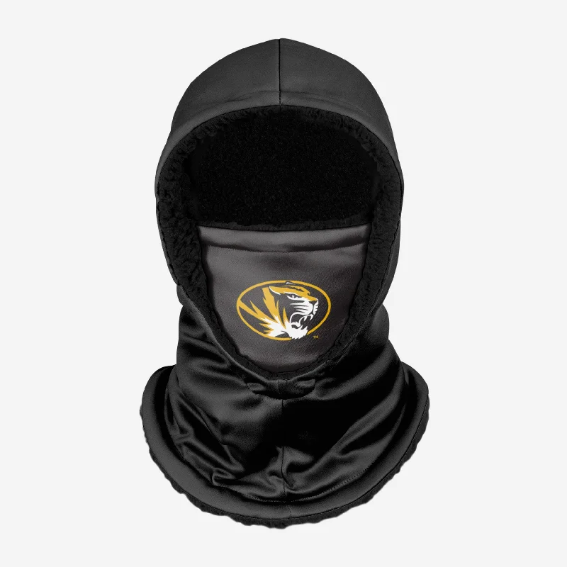 Missouri Tigers Black Hooded Gaiter Hoodie with High Neck Warm Protective