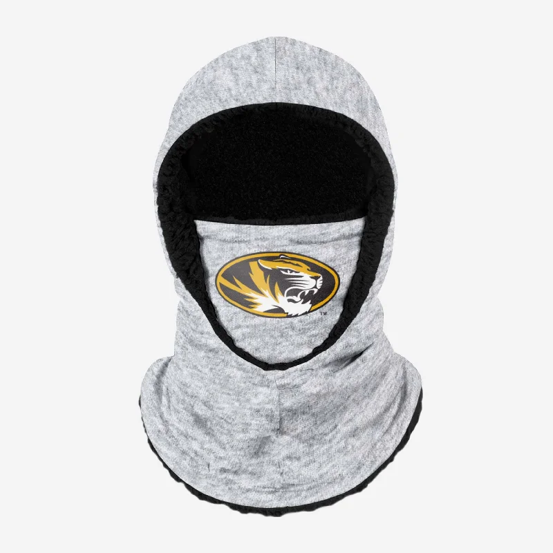 Missouri Tigers Heather Grey Big Logo Hooded Gaiter Hoodie with Cropped Fit Short Trendy Missouri Tigers Heather Grey Big Logo Hooded Gaiter Hoodie with Cropped Fit Short Trendy