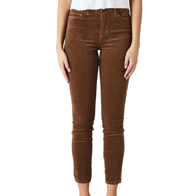 Monique Velvet Jean In Truffle Trendy Cut-Off Denim Shorts