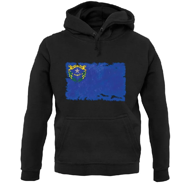 Nevada Grunge Style Flag Unisex Hoodie Hoodie with Earth Tones Natural Calm