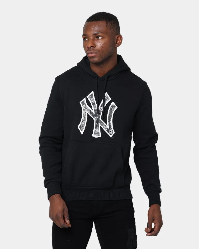 New Era New York Yankees Hoodie Black Hoodie with Raglan Sleeves Sporty Comfortable