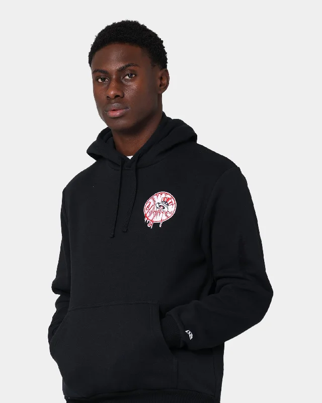 New Era New York Yankees Melted Logo Hoodie Black Zip Hoodie Drawstring Kangaroo Pocket New Era New York Yankees Melted Logo Hoodie Black Zip Hoodie Drawstring Kangaroo Pocket