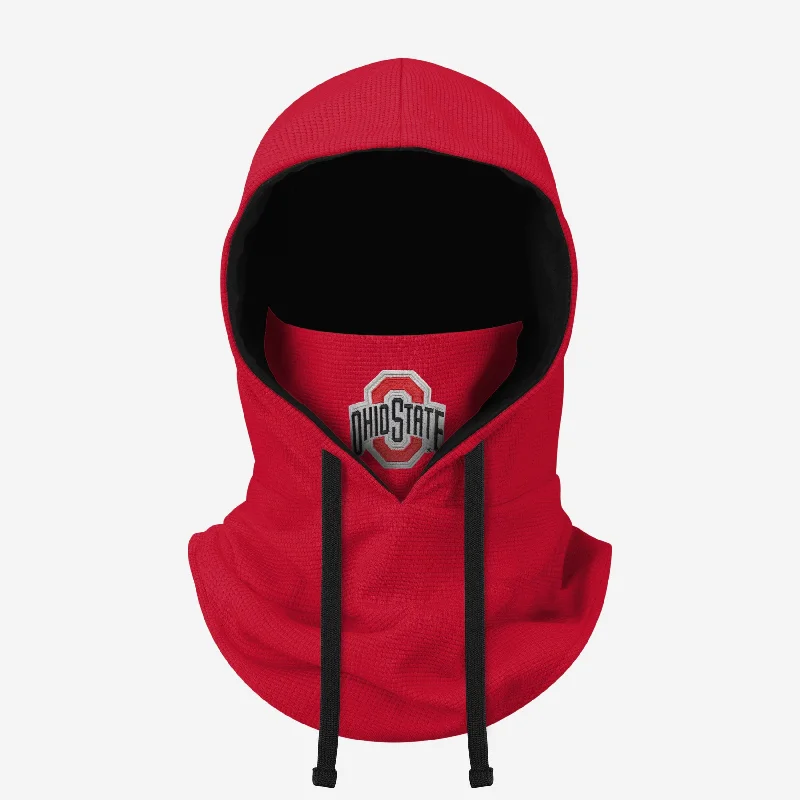 Ohio State Buckeyes Waffle Drawstring Hooded Gaiter Hoodie with Pocket Utility Practical