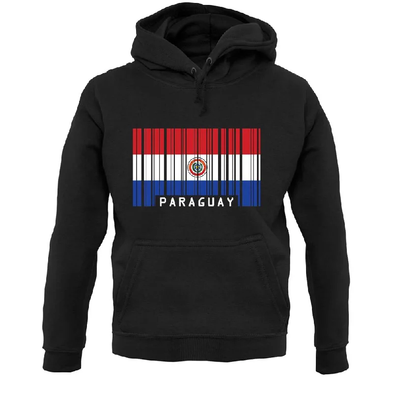 Paraguay Barcode Style Flag Unisex Hoodie Hoodie with Hem Detail Decorative Unique