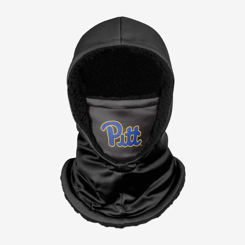 Pittsburgh Panthers Black Hooded Gaiter Hoodie with Sequins Glamorous Eye-catching
