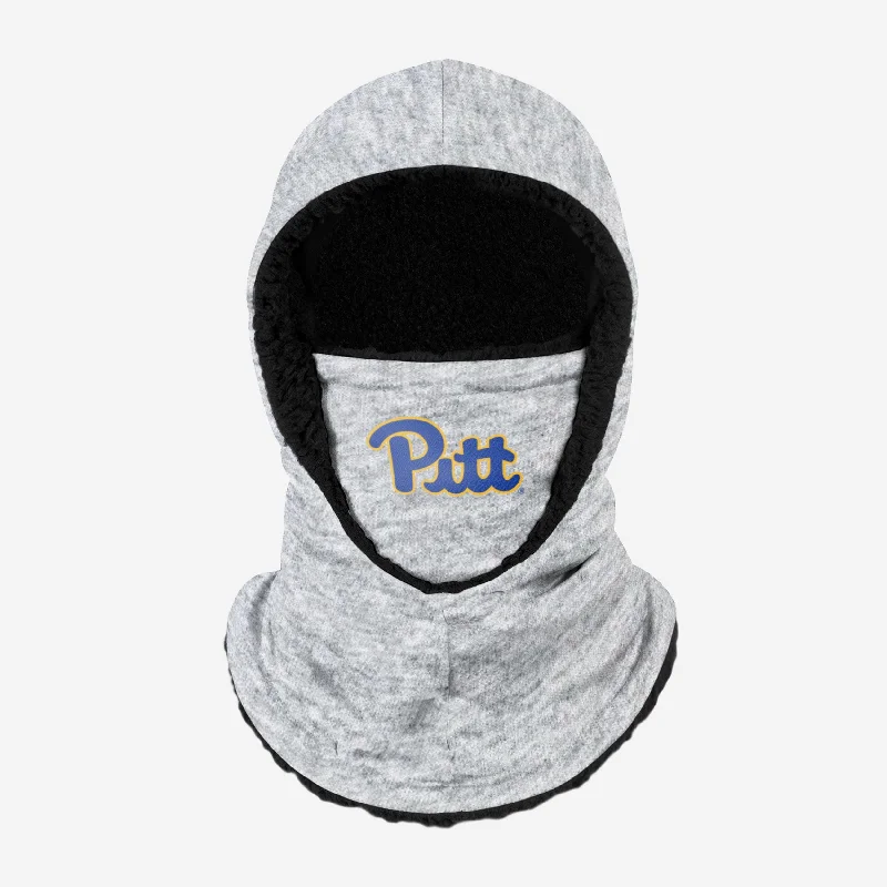 Pittsburgh Panthers Heather Grey Big Logo Hooded Gaiter Hoodie with Pastel Soft Subtle