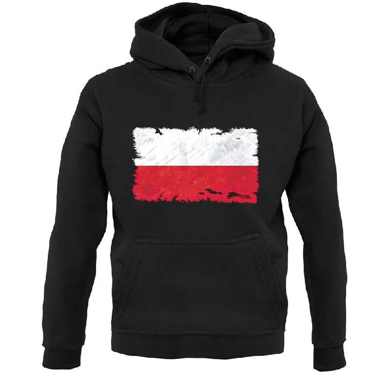 Poland Grunge Style Flag Unisex Hoodie Hoodie with Hem Drawcord Adjustable Customizable Poland Grunge Style Flag Unisex Hoodie Hoodie with Hem Drawcord Adjustable Customizable
