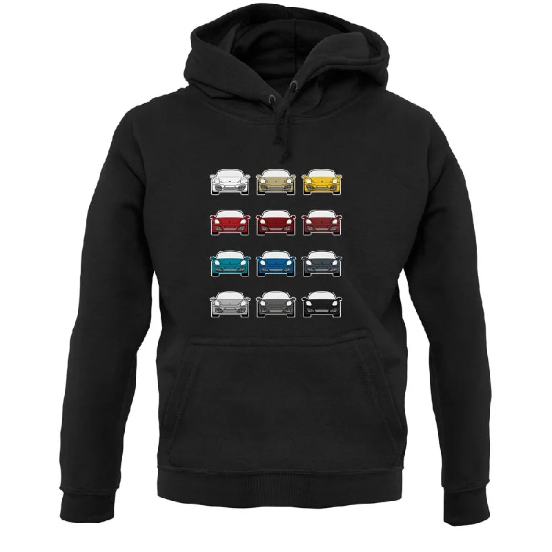 Box 981 T 12 Colour Grid Unisex Hoodie Hoodie with Lining Warm Insulated