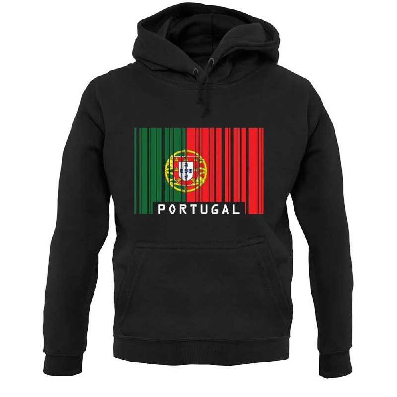 Portugal Barcode Style Flag Unisex Hoodie Hoodie with Hem Patch Decorative Personalized Portugal Barcode Style Flag Unisex Hoodie Hoodie with Hem Patch Decorative Personalized