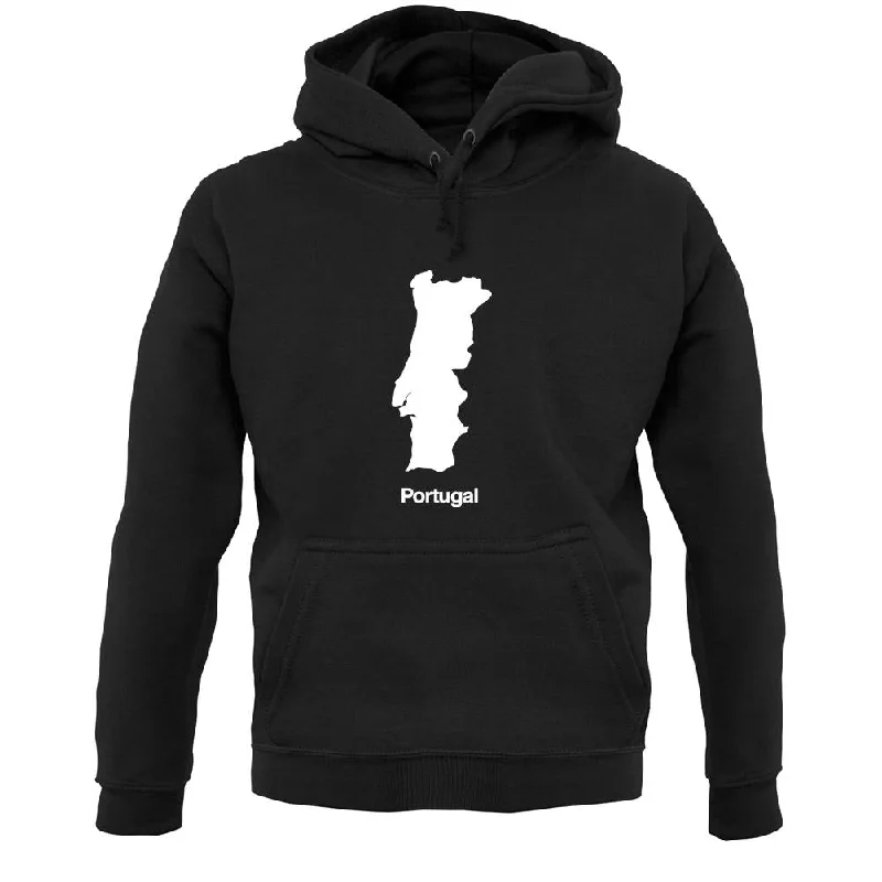 Portugal Silhouette Unisex Hoodie Hoodie with Belted Waist Structured Tailored