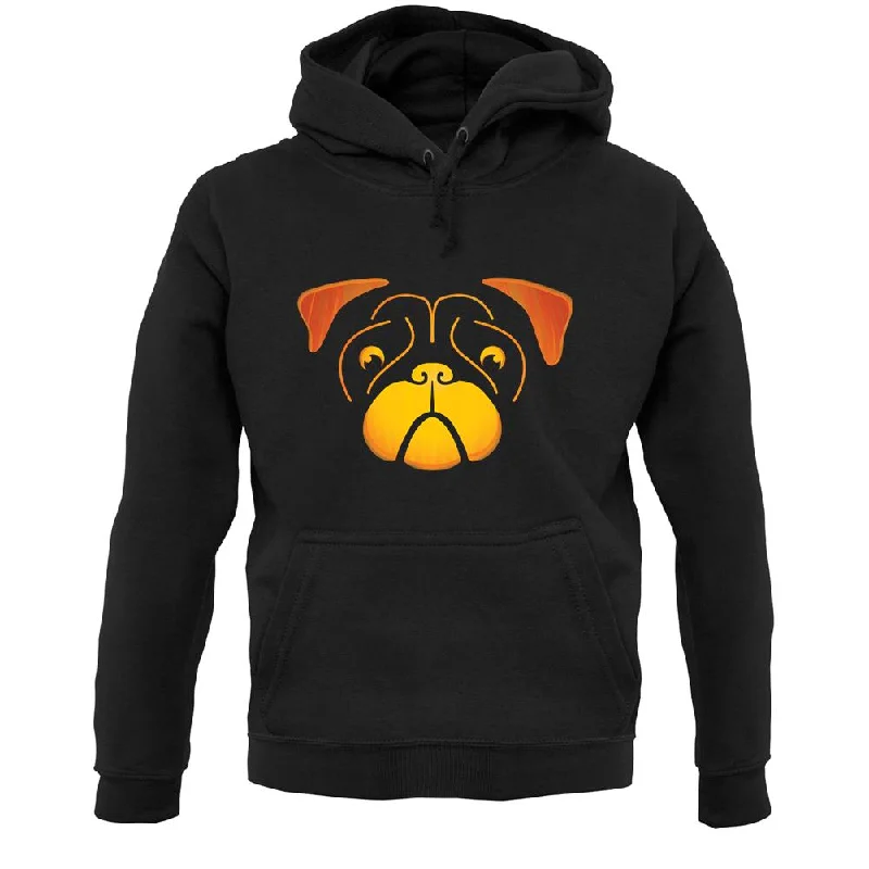 Pug Face Pumpkin Carving Unisex Hoodie Hoodie with Thumb Holes Functional Cozy