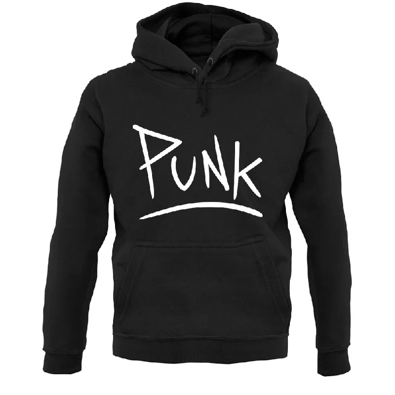 Punk Unisex Hoodie Hoodie with Hem Raw Edge Edgy Unfinished