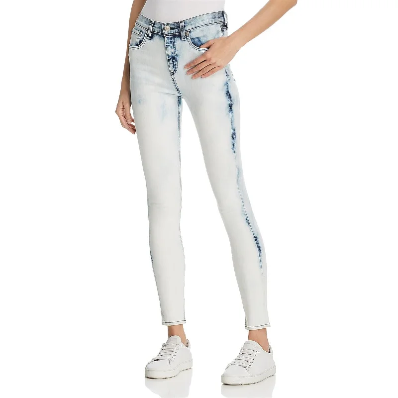Rag & Bone Jeans Womens Denim Faded Skinny Jeans Casual Light Wash Jeans