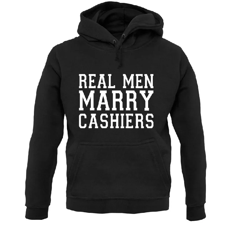 Real Men Marry Cashiers Unisex Hoodie Hoodie with Rhinestones Sparkly Elegant