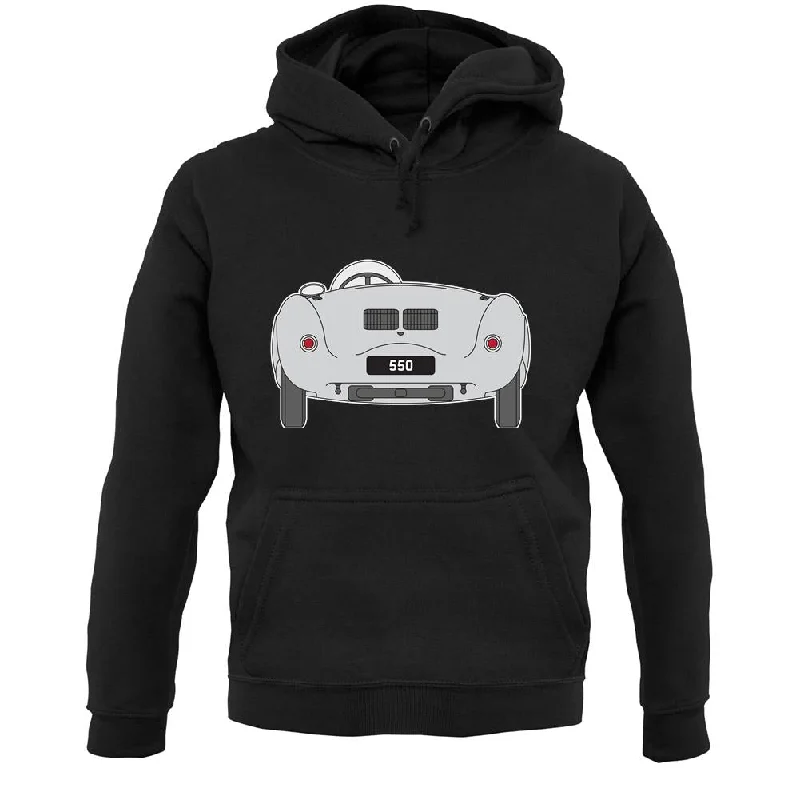 Rear View 550 Silver Unisex Hoodie Hoodie with Snap Buttons Easy Quick